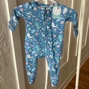 Blue Kids One Piece with Whimsical Print